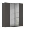 Drehtürenschrank Paola Graphitfarben/Grau - Graphitfarben/Grau, Trend, Glas/Holzwerkstoff (201/223/61cm) - Rauch Möbel
