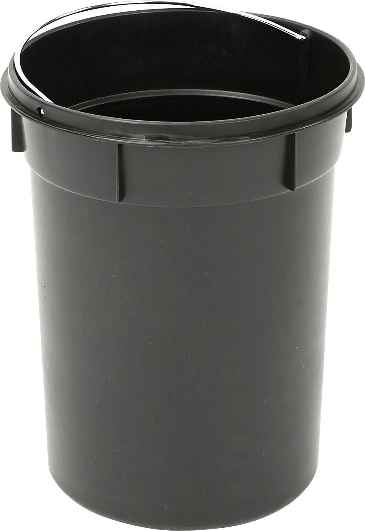 Treteimer Leonardo Iii 12 L Edelstahl/chrom Dxh: 25x39,5cm - Chromfarben/Schwarz, KONVENTIONELL, Kunststoff/Metall (25/39,5cm) - Homezone