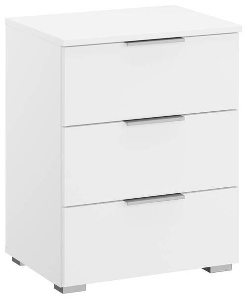 Nachtkästchen Weiß H: 62 cm Alabama - Alufarben/Weiß, MODERN, Holzwerkstoff (47/62/42cm) - Rauch Möbel