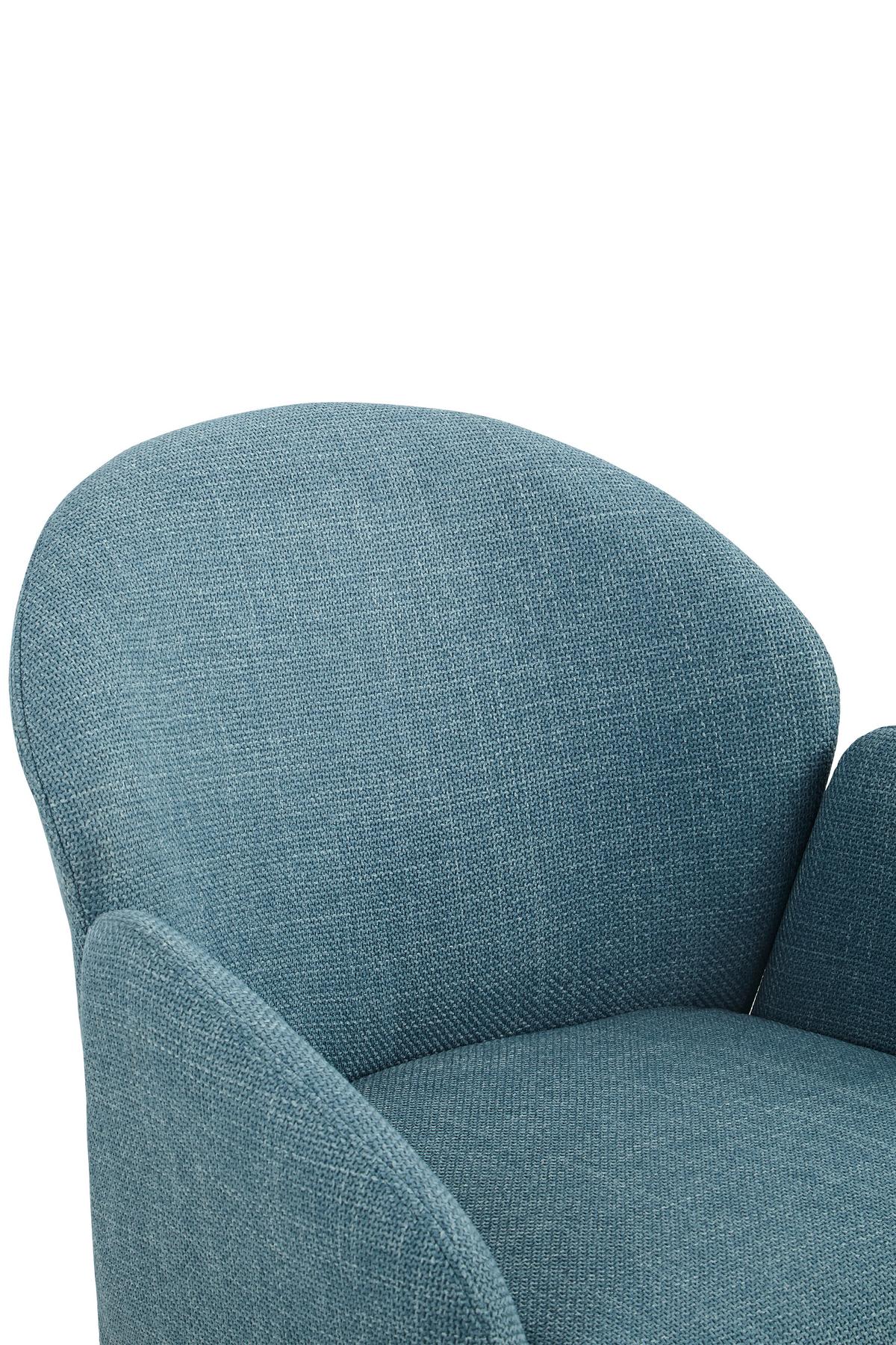 Armlehnstuhl Holly drehbar Webstoff Blau, B: 56,5 cm - Petrol, MODERN, Textil/Metall (56,5/61/84cm)
