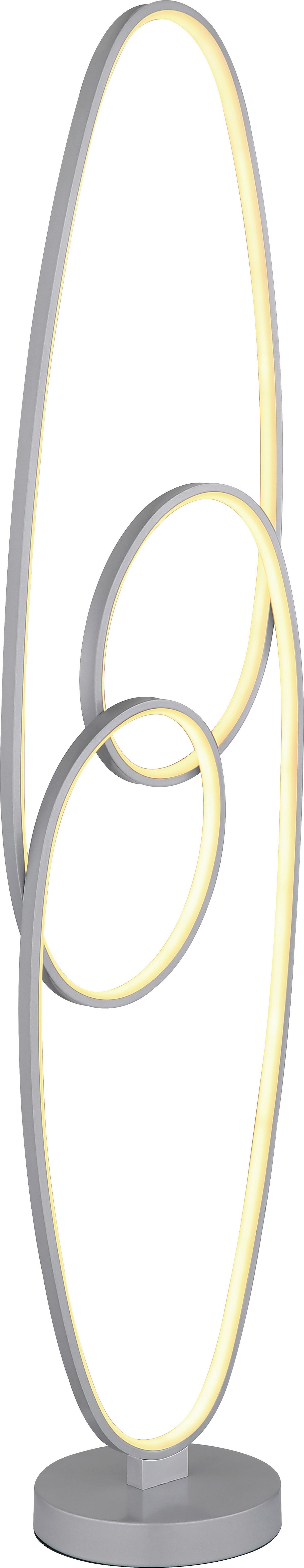 LED-Stehleuchte Nuha - Silberfarben/Opal, MODERN, Kunststoff/Metall (29/20/122cm) - Luca Bessoni