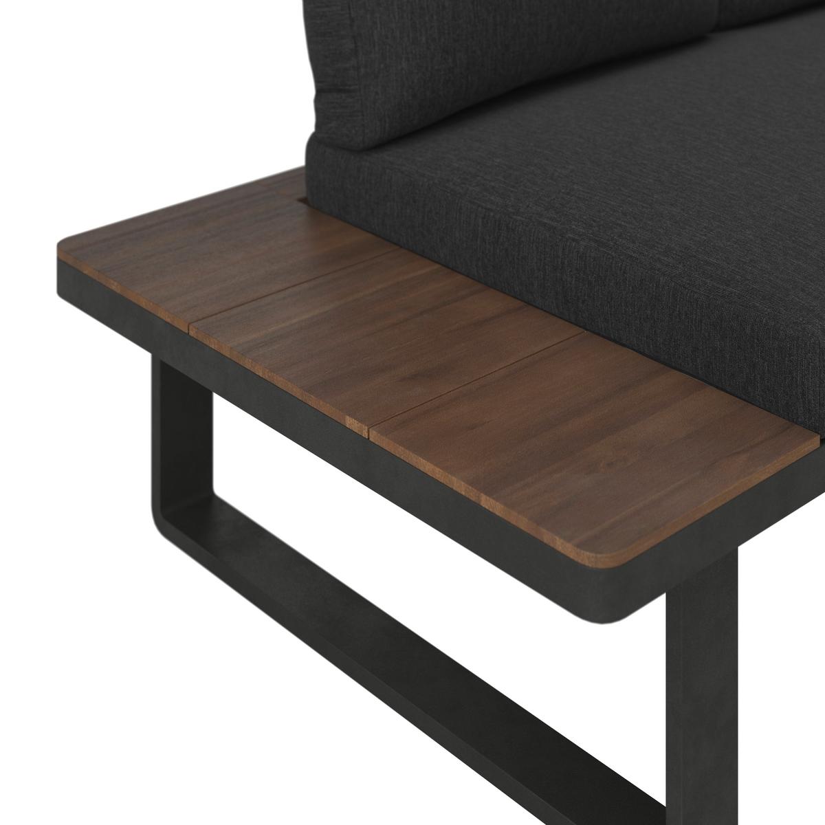JEDÁLENSKÁ TERASOVÁ SÚPRAVA GIANNA - čierna/farba tíku, Modern, kov/drevo (221/71/76cm) - Bessagi Garden