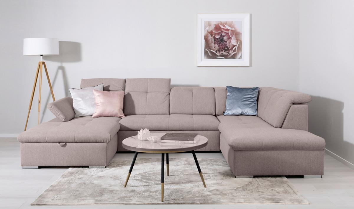 Wohnlandschaft Ramzes Taupe U: 173x328x215 cm - Taupe/Grau, Design, Textil (173/328/215cm) - MID.YOU