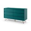 Kommode Blau B: 120cm - Blau/Messingfarben, Design, Holzwerkstoff (120/70/40cm) - Livetastic