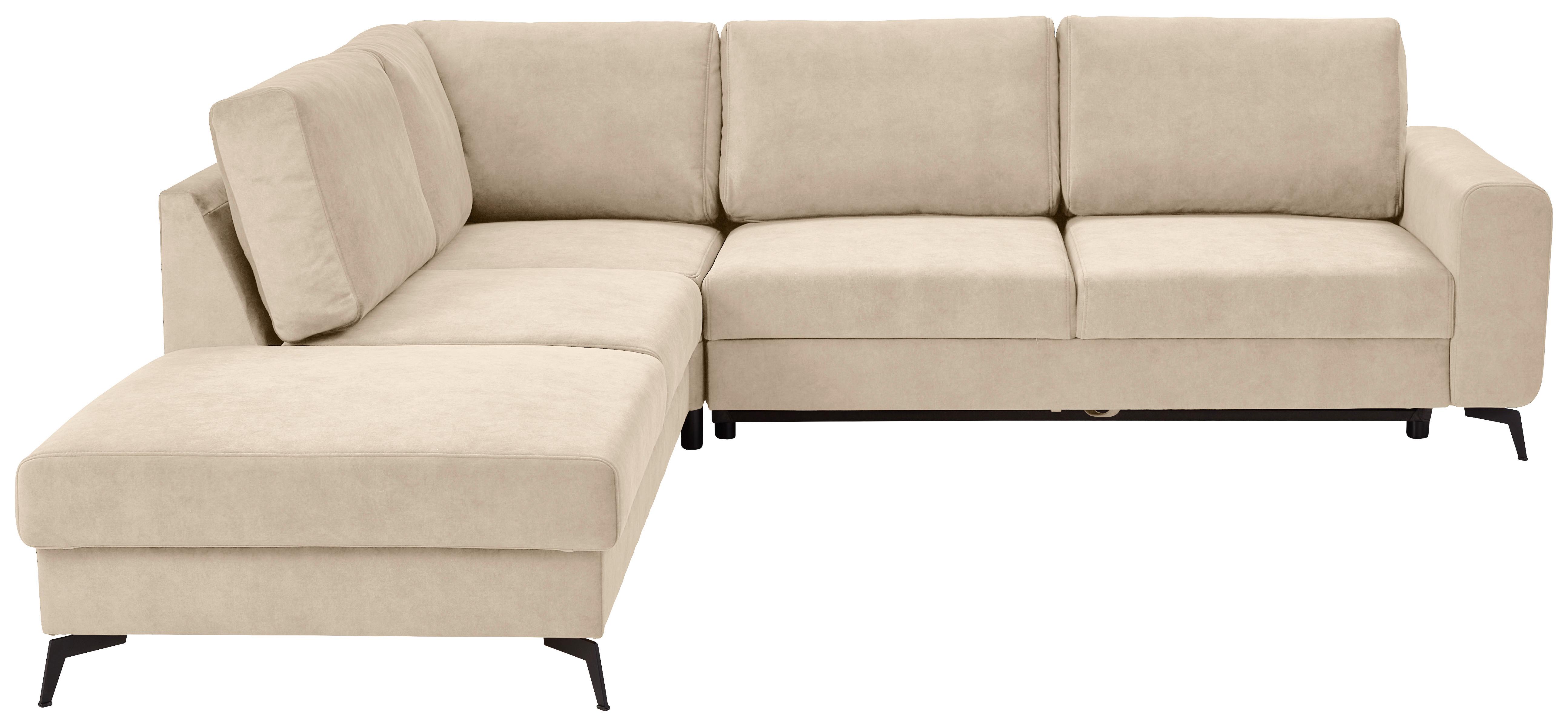 Sedací souprava ADESSO, levá, béžová barva - černá/béžová, Konvenční, kov/textil (257/275cm) - MID.YOU