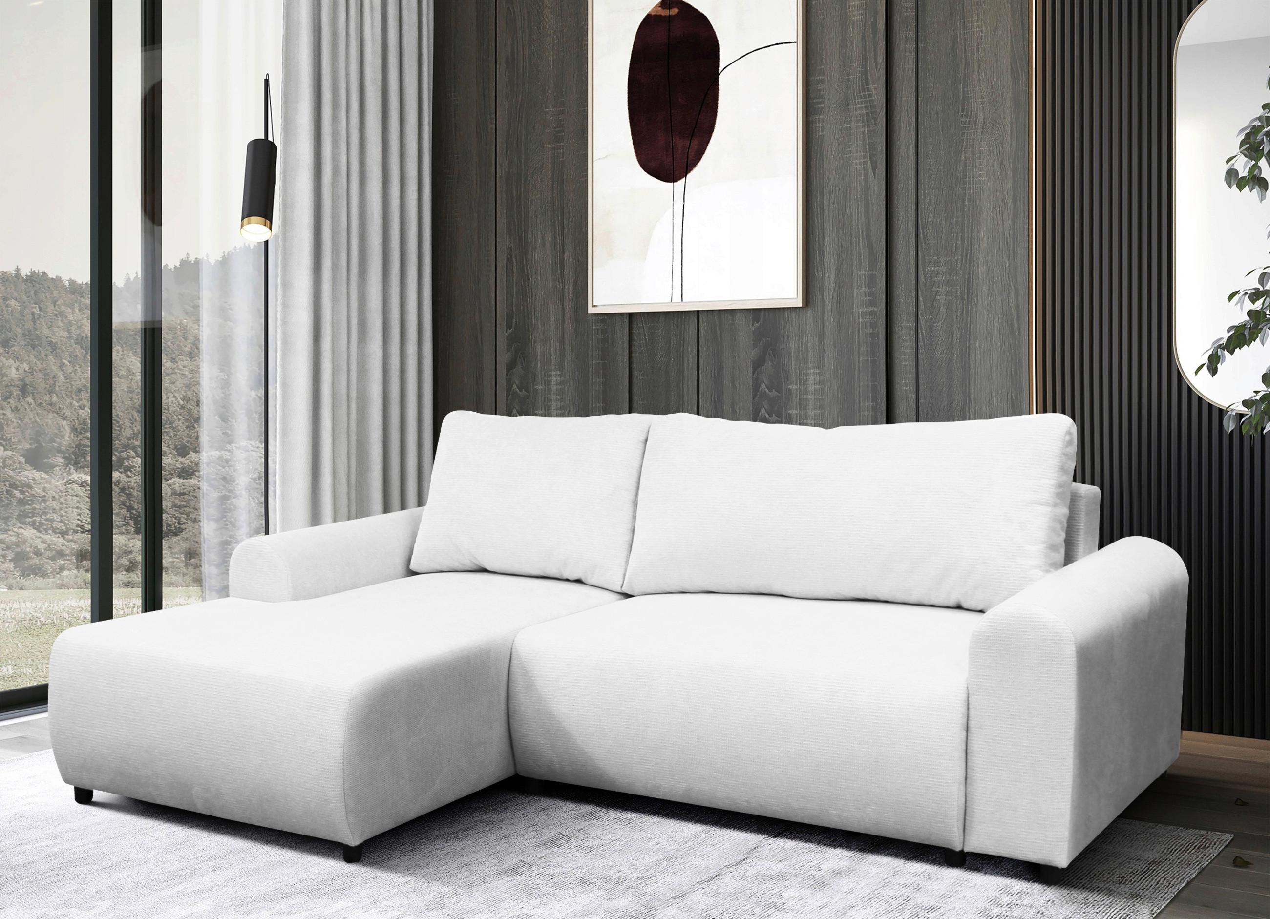 Ecksofa Velo Creme S: 160x250 cm - Creme/Schwarz, Design, Textil (160/250cm) - MID.YOU