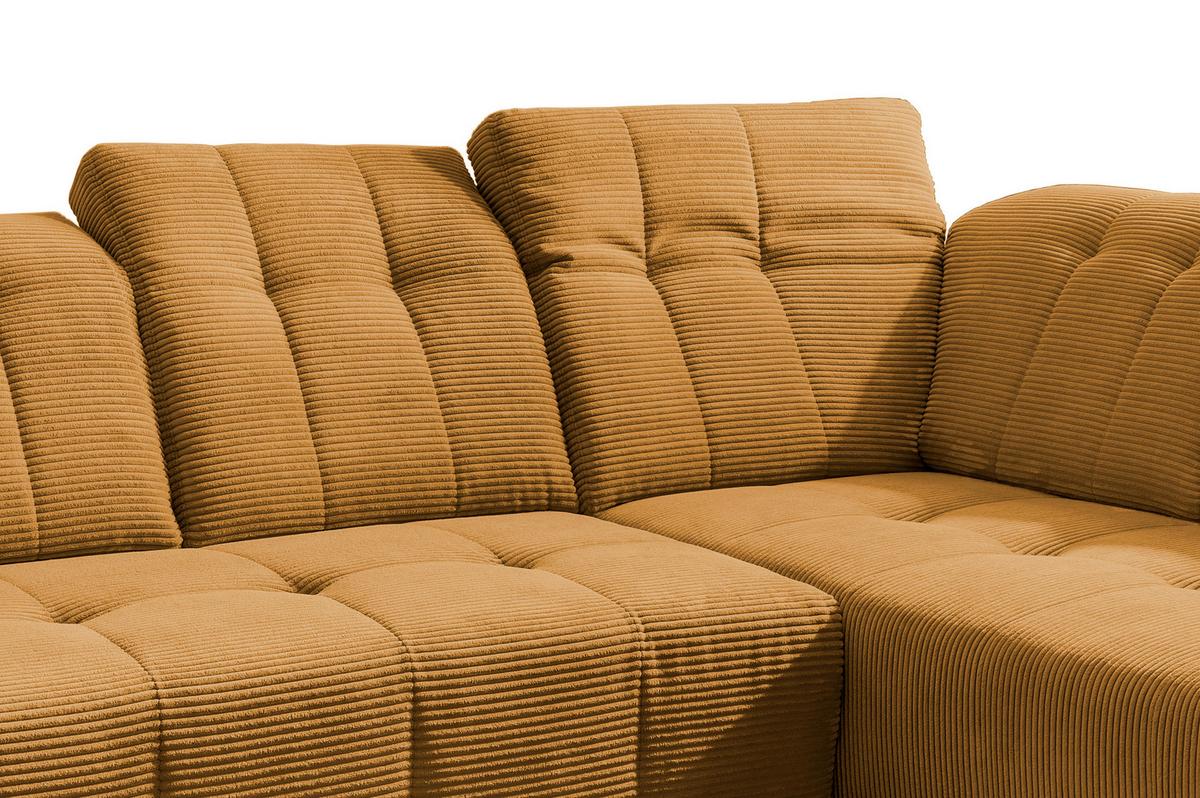 Ecksofa mit USB Anschluss Sano, Goldfarben,s: 261x200 cm - Goldfarben/Schwarz, MODERN, Textil (261/200cm) - Livetastic