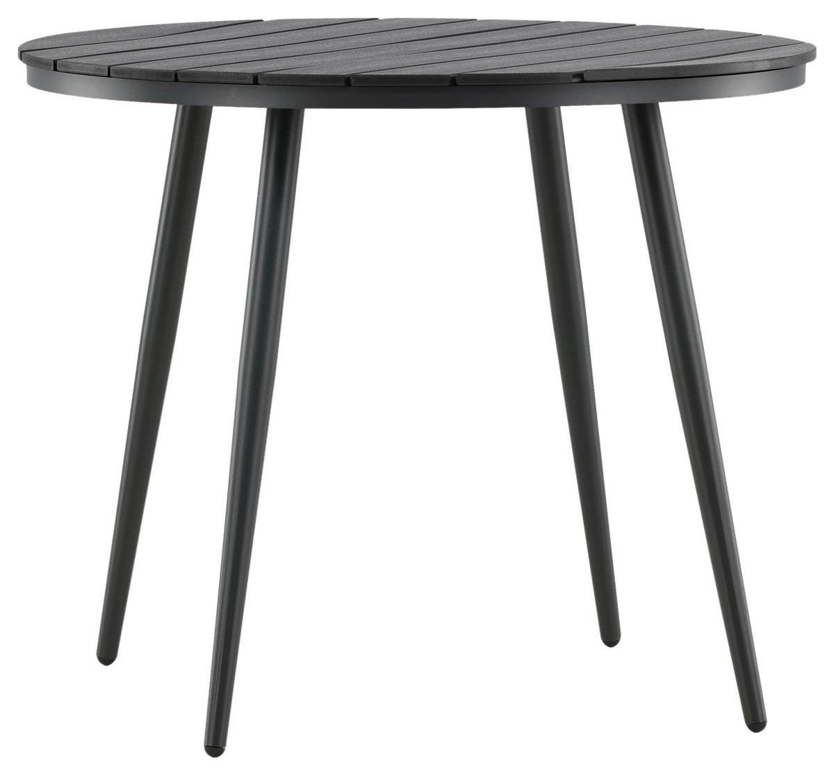 Gartentisch Break Aluminium D: 90cm - Schwarz, KONVENTIONELL, Kunststoff/Metall (90/74cm) - Gardenson