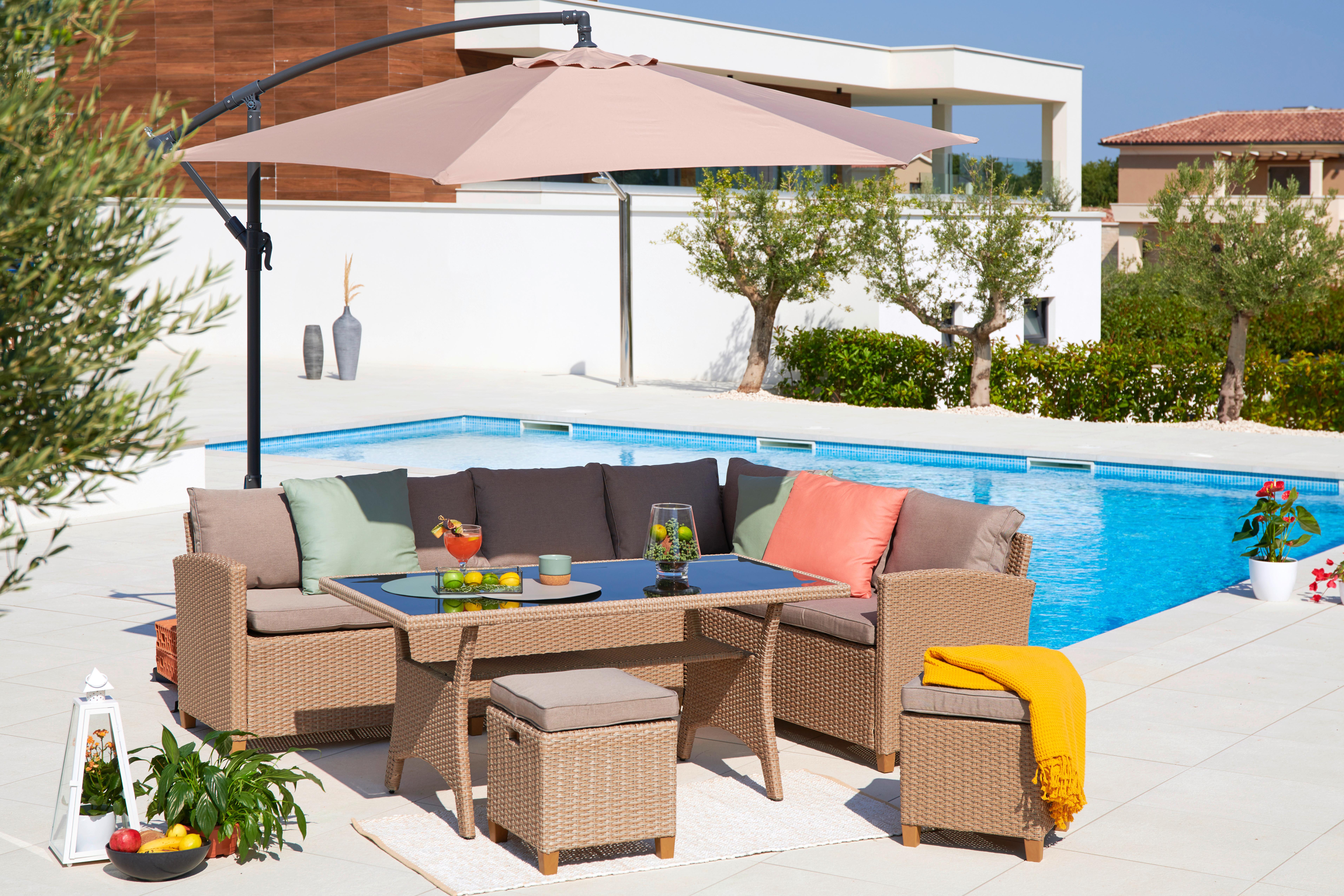 Terasová Sedacia Súprava Liow 2, hnedá, béžová, 235 cm, 175 cm