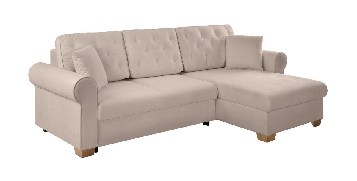Ecksofa Arles, Taupe 15 S: 266x161 Cm - Taupe/Buchefarben, Design, Textil (266/161cm) - MID.YOU
