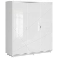 Drehtürenschrank Forn - Weiß Hochglanz/Weiß, MODERN, Holzwerkstoff (180/200,5/56,5cm) - MID.YOU