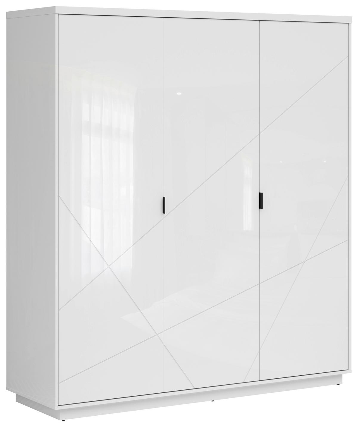Drehtürenschrank Forn - Weiß Hochglanz/Weiß, MODERN, Holzwerkstoff (180/200,5/56,5cm) - MID.YOU