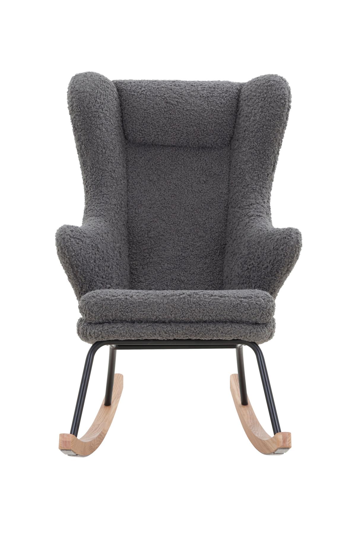 Schaukelstuhl Grau B: 66 Cm - Eichefarben/Schwarz, MODERN, Textil/Metall (66/106/104cm) - Livetastic