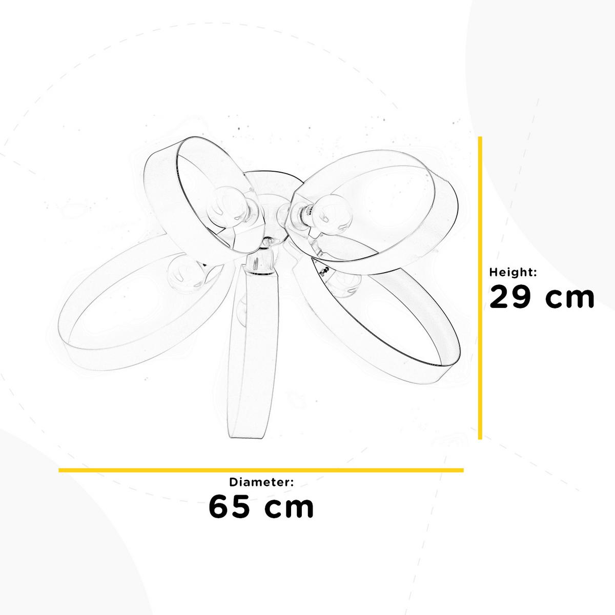 Mennyezeti Lámpa 4735/pl5g Serena - fekete, Konventionell, üveg/fém (65/65/29cm)