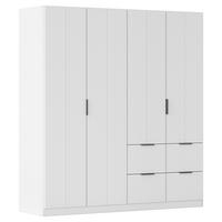 DREHTÜRENSCHRANK Ella Weiß B: 181cm - Weiß, MODERN, Holzwerkstoff (181/197/56cm) - Rauch Möbel