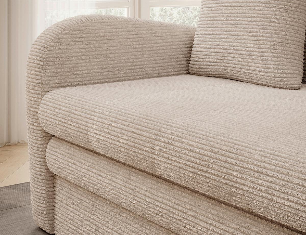 Schlafsofa Ario Beige B: 130cm - Beige/Schwarz, Design, Textil (130/85/103cm) - MID.YOU