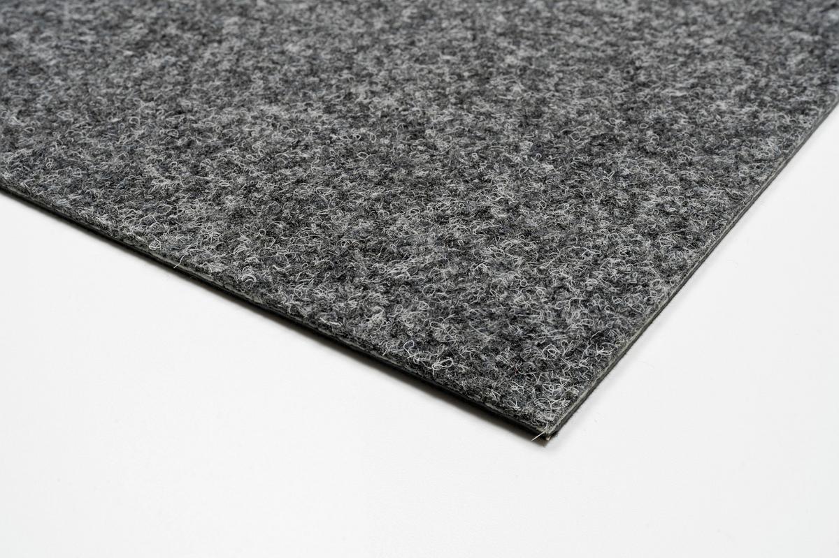 Teppichfliese Dunkelgrau Merlin 50x50cm Florhöhe 5,5mm - Dunkelgrau, Basics, Textil (50/50cm)