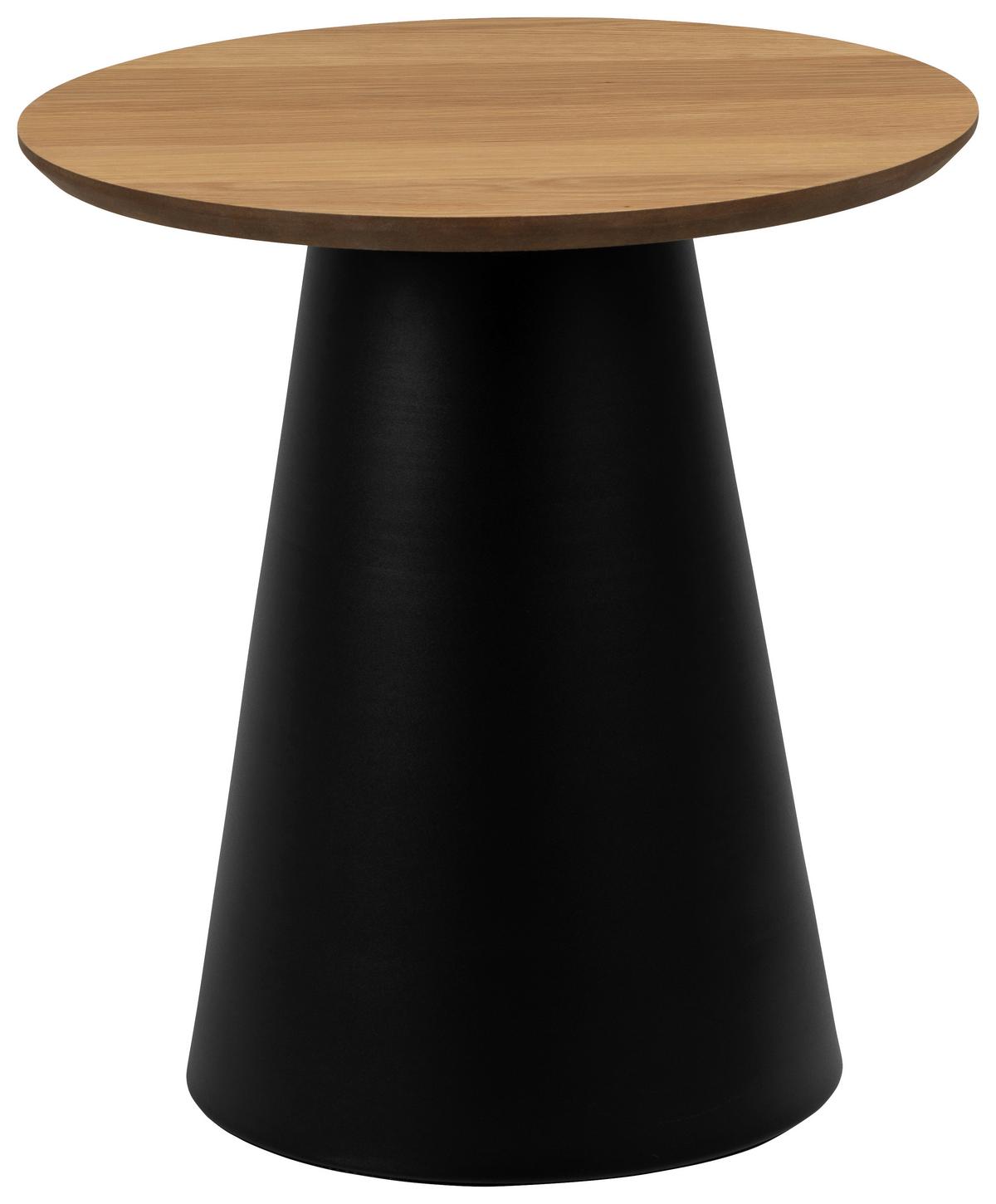 Príručný stolík SOLI 45 - černá/přírodní barvy, Design, kov/dřevo (45/48cm) - MID.YOU