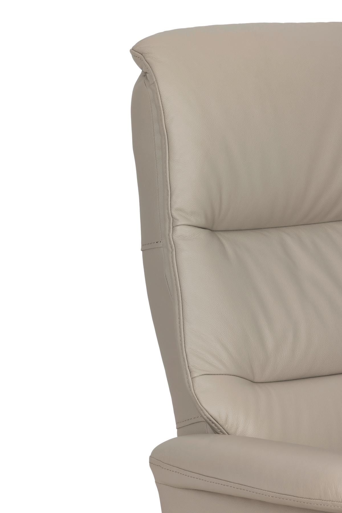 Relaxsesselset Repose Hellgrau B: 76 Cm - Hellgrau/Schwarz, Design, Leder/Textil (76/107/79cm) - Livetastic