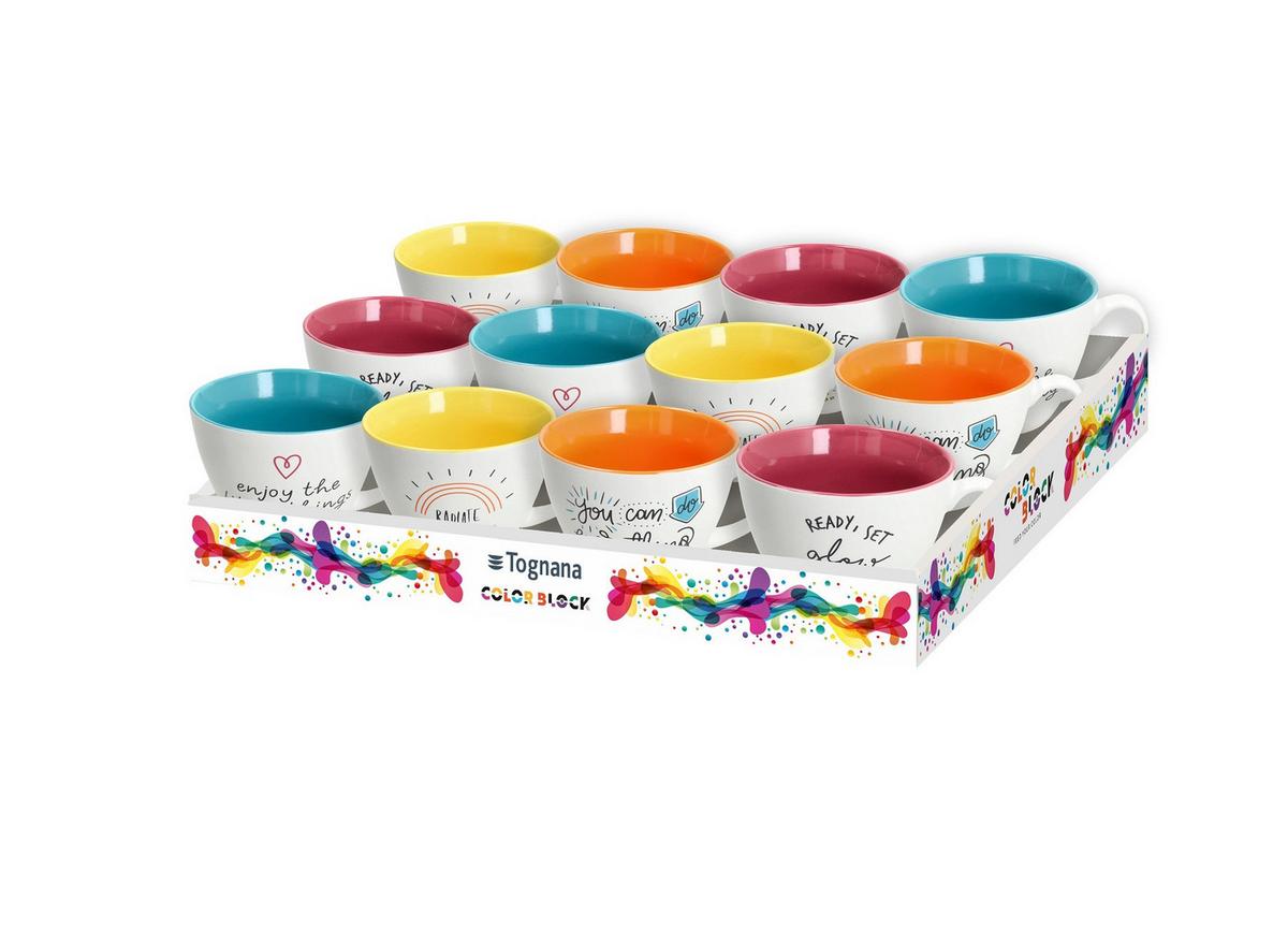 Frühstückstasse Iris - Blau/Gelb, Design, Keramik (11/15cm) - Tognana