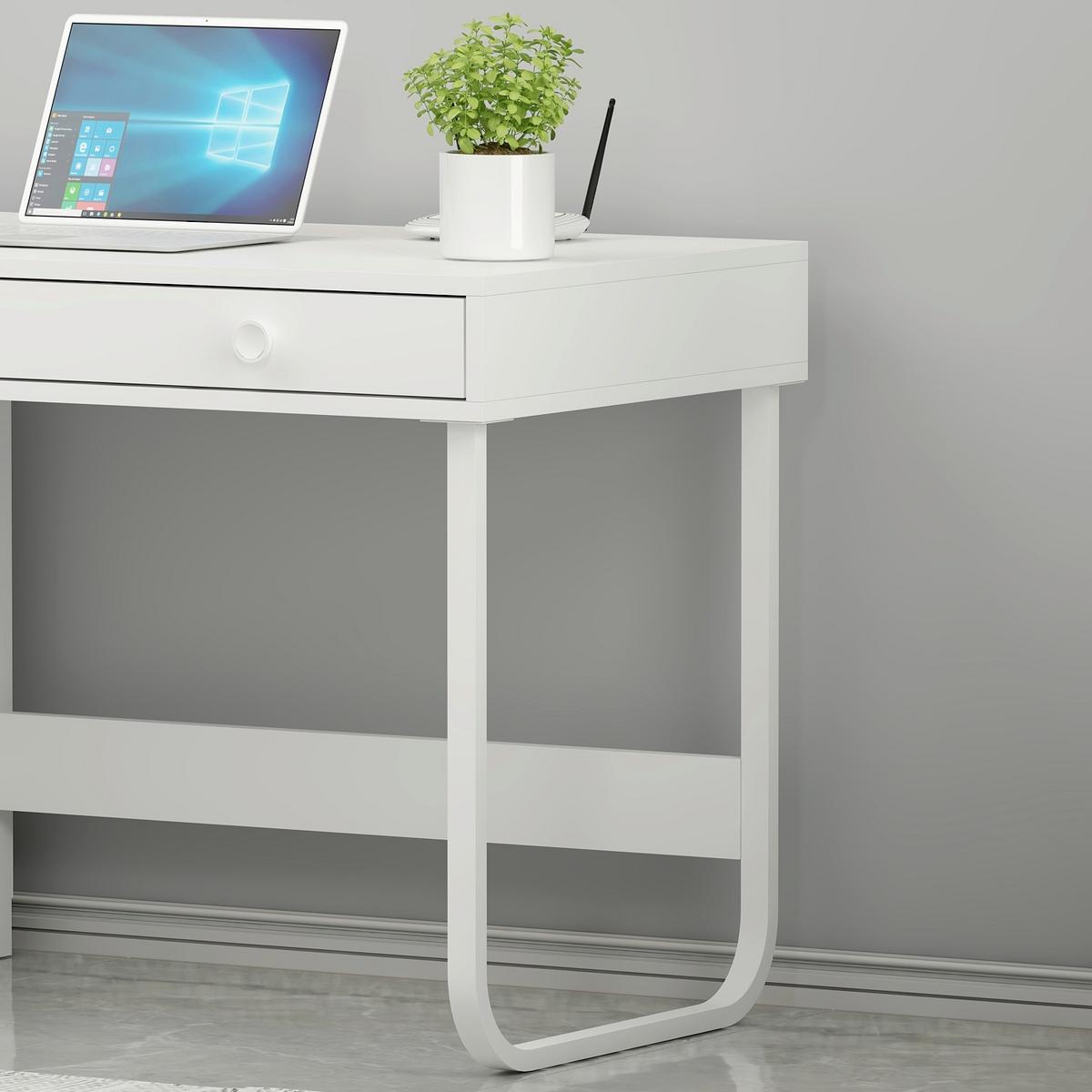 Schreibtisch Asil Weiß L: 120cm - Weiß, Design, Holzwerkstoff/Metall (120/60/74cm) - Livetastic