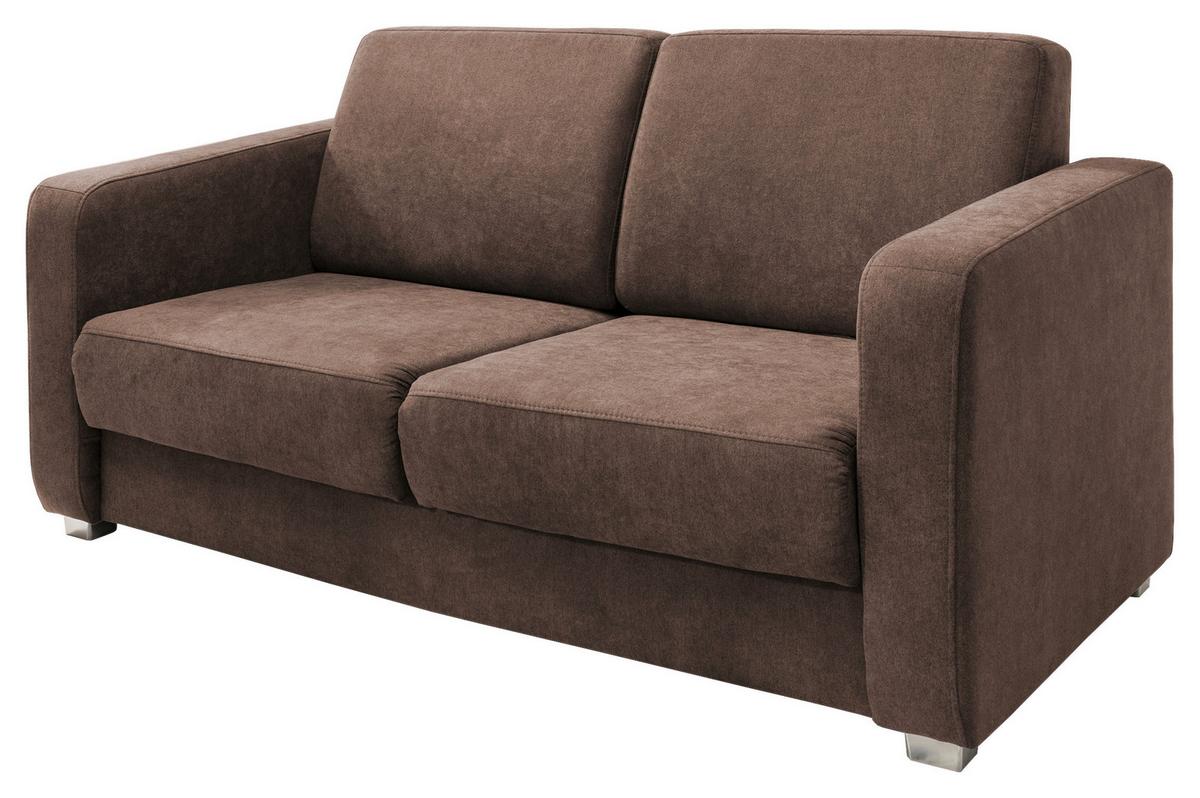 Braunes Schlafsofa mit zwei separaten Vorziehbänken