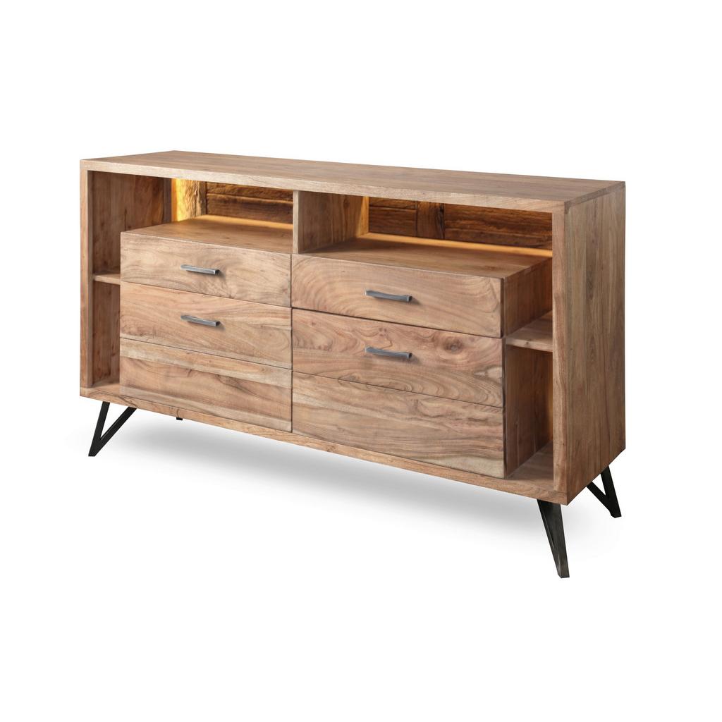 Kommode Indira Akazie Massiv, B: 145 cm