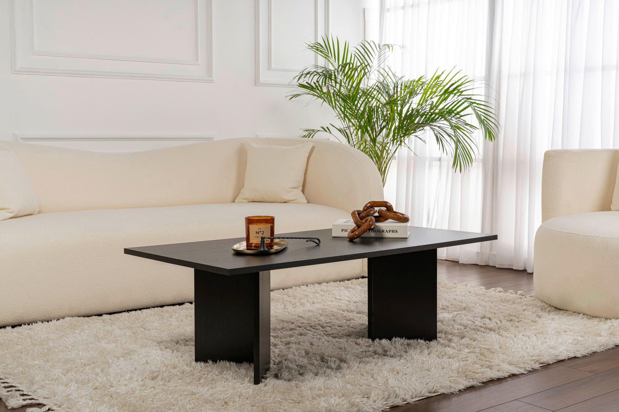 Couchtisch Sabin Schwarz B: 119cm - Schwarz, Design, Holzwerkstoff (119/40/60cm) - MID.YOU