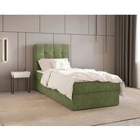 Boxbett Oslo mit Topper 90x200 - Dunkelgrün/Schwarz, MODERN, Holz/Kunststoff (90/200cm) - Livetastic
