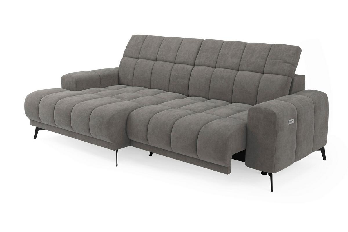 Rohová sedačka LAYA, levá, šedohnědá tkanina MEMPHIS - šedohnědá, Moderní, textil (155/250cm) - Premium Living