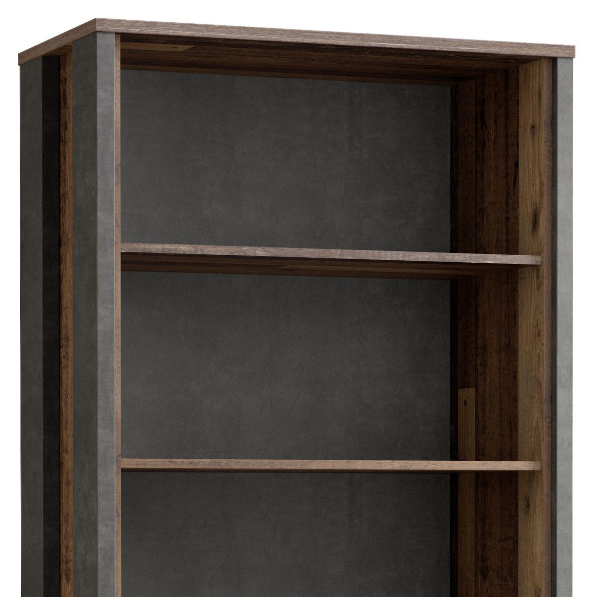 Aktenschrank Cliff Braun/dunkelgrau B 86 Cm - Dunkelgrau/Braun, KONVENTIONELL, Holzwerkstoff/Kunststoff (86/221/42cm) - MID.YOU