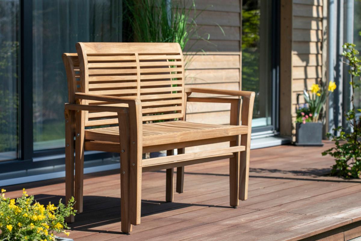 Gartenbank Woodie Stapelbank Lamelle - Basics, Holz (120/92/52cm) - Gardenson