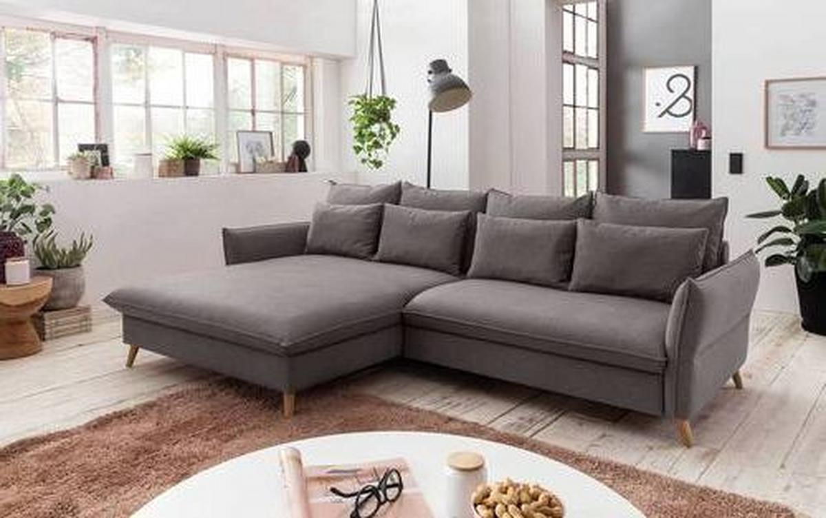 Eckschlafsofa Walter Hellbraun S: 170 cm - Hellbraun/Buchefarben, Design, Textil (170/274cm) - Livetastic