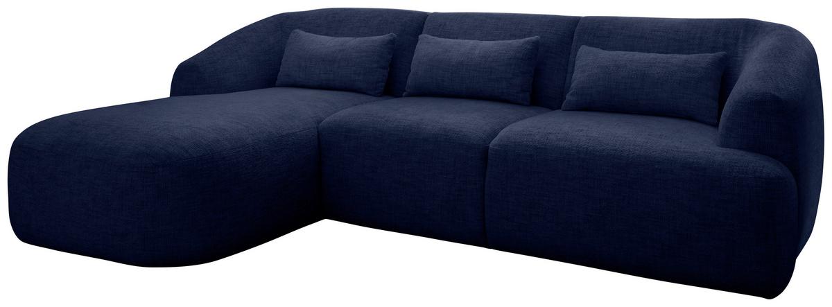 Ecksofa Caponi Dunkelblau S: 160x256 Cm - Schwarz/Dunkelblau, MODERN, Textil (160/256cm) - Livetastic