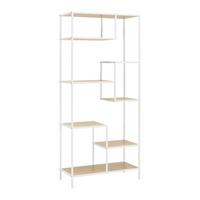 Regál FIONA šířka 80cm - bílá/barvy borovice, Moderní, kov/kompozitní dřevo (80/180/35cm) - Bessagi Home