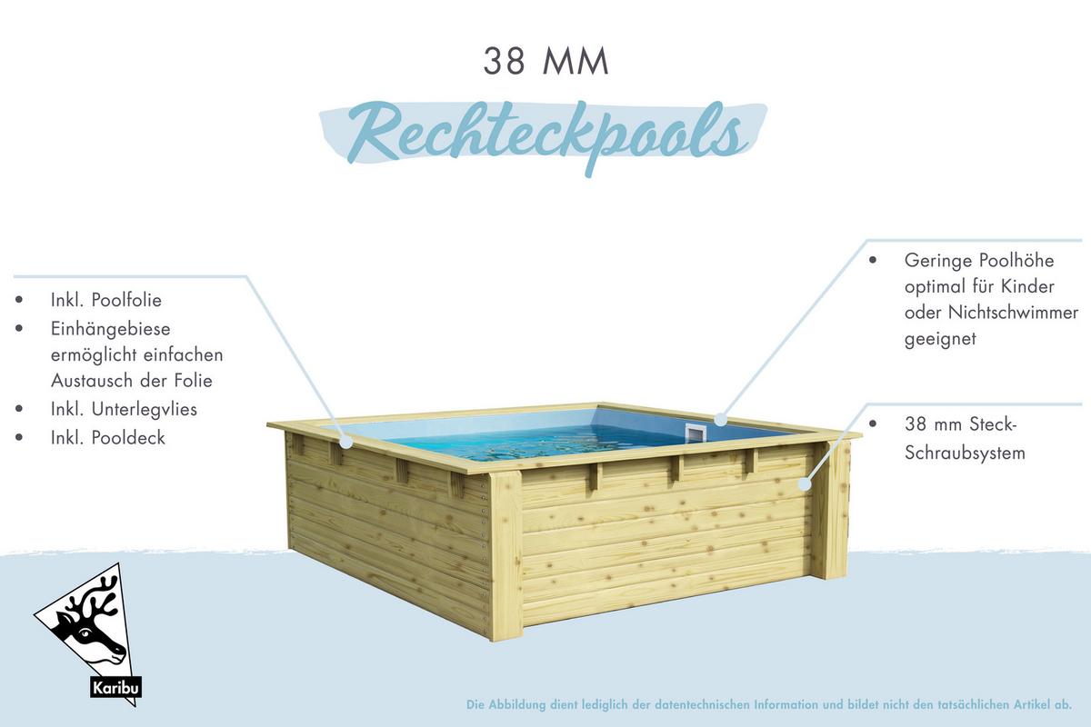 Pool-Set Minipool Percy 40160 Minipool Percy - Blau/Naturfarben, Basics, Holz (220/78/223cm)