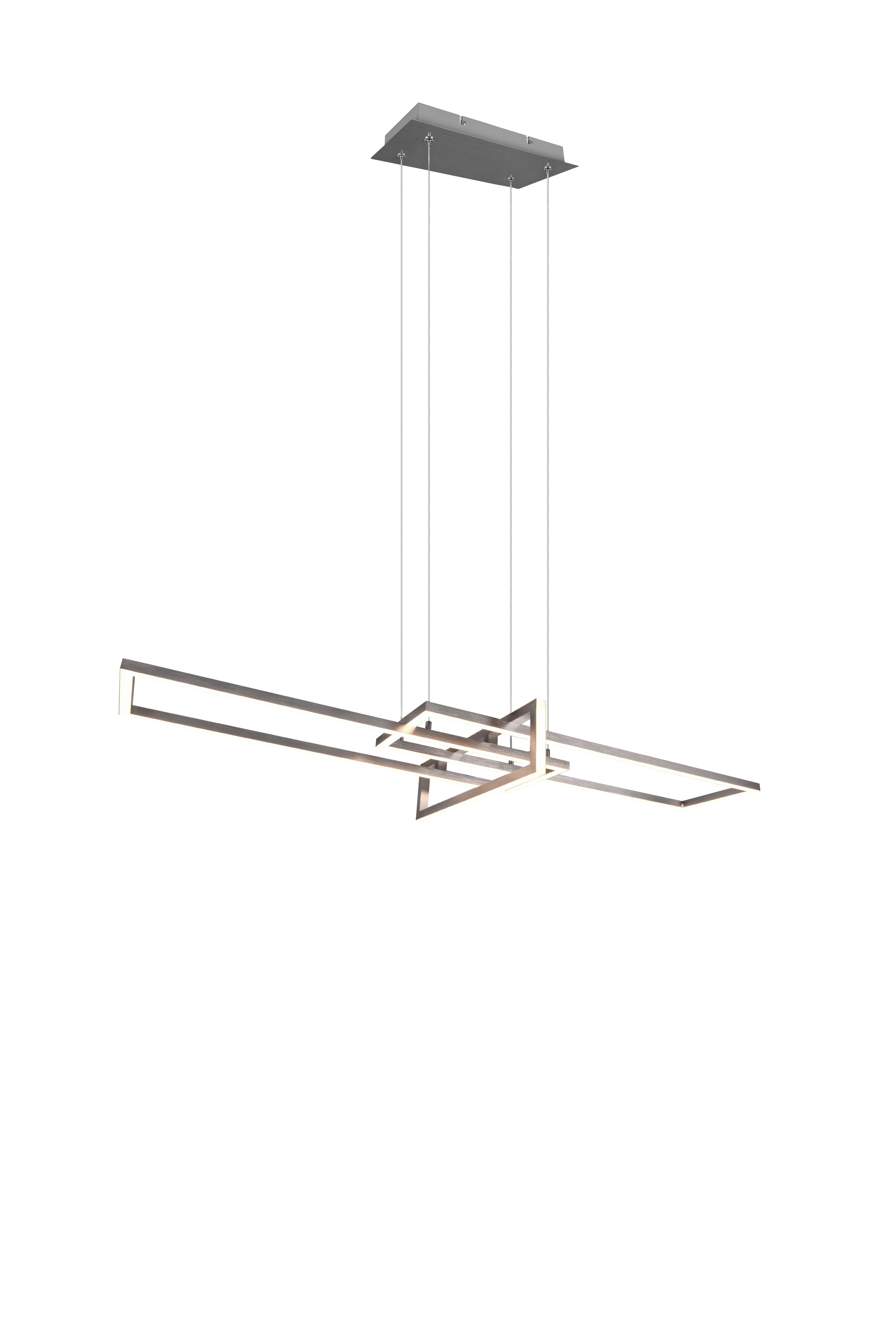 LED-Hängeleuchte H: 150 cm 3-Flammig höhenverstellbar - Nickelfarben, Design, Metall (110/40/150cm) - Trio Leuchten