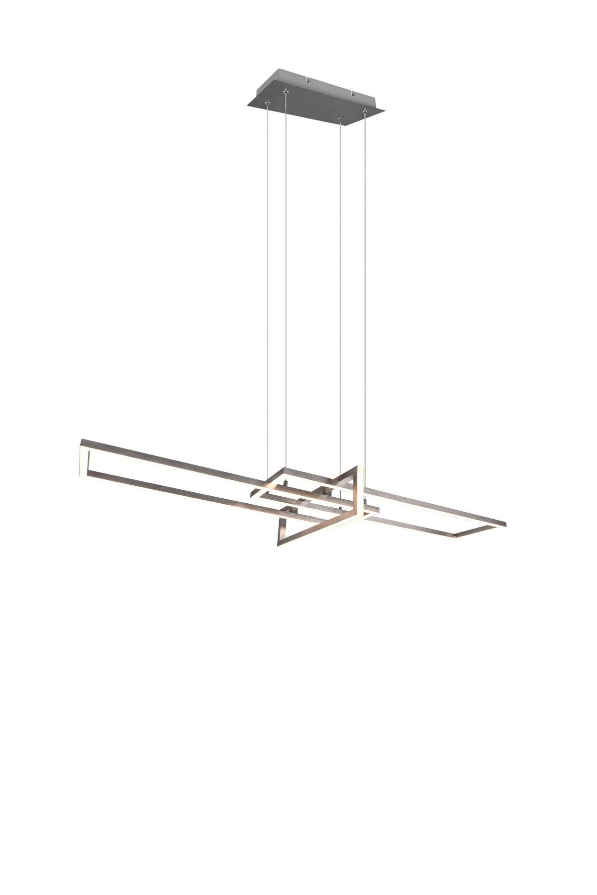 LED-Hängeleuchte H: 150 cm 3-Flammig höhenverstellbar - Nickelfarben, Design, Metall (110/40/150cm) - Trio Leuchten