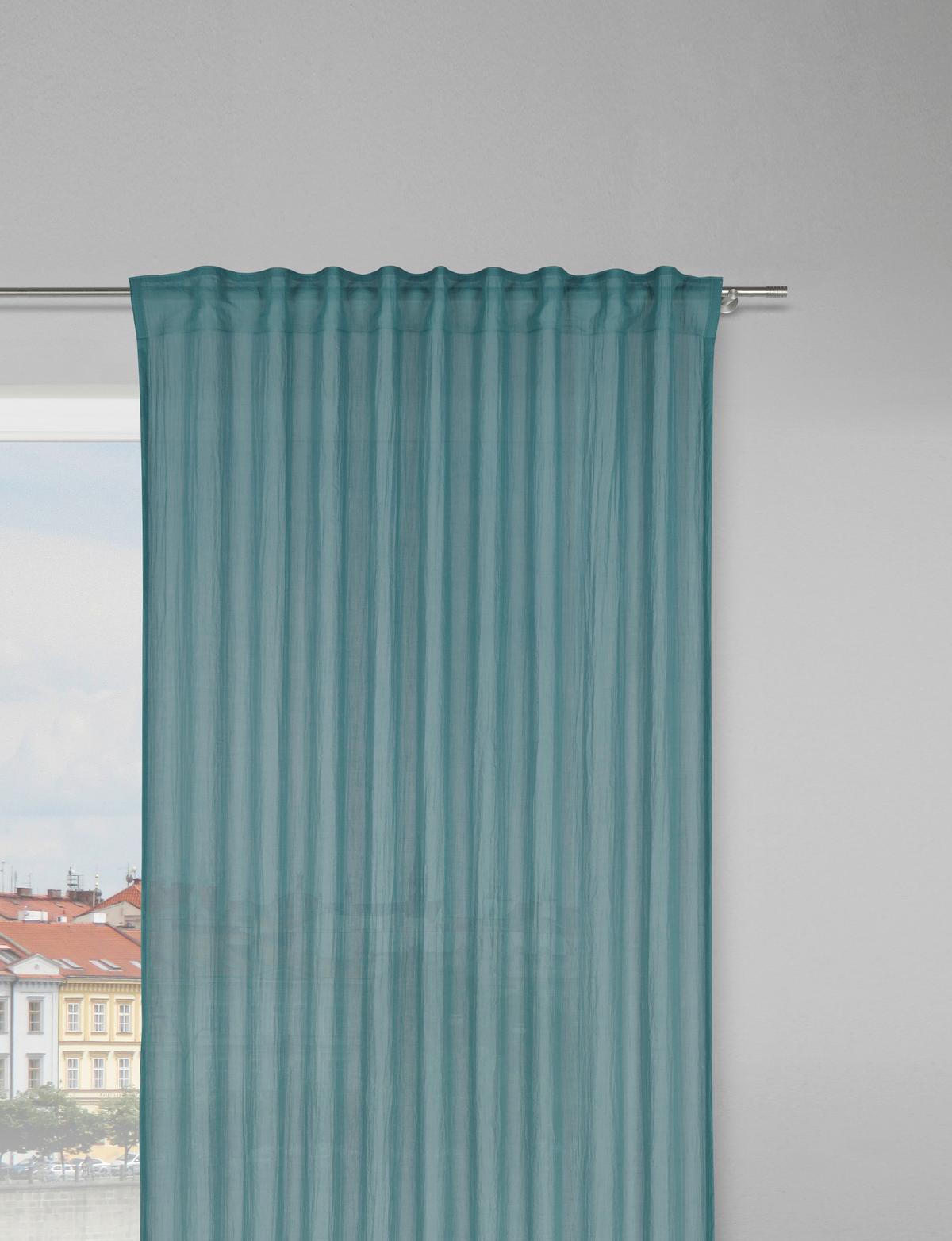 HOTOVÝ ZÁVES Ramona, 135/245cm, modrá - svetlomodrá, Modern, textil (135/245cm) - Modern Living