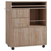 Univerzální vozík KICHA dekor dub sonoma - Sonoma dub, Design, kov/kompozitní dřevo (70/40/86cm) - MID.YOU