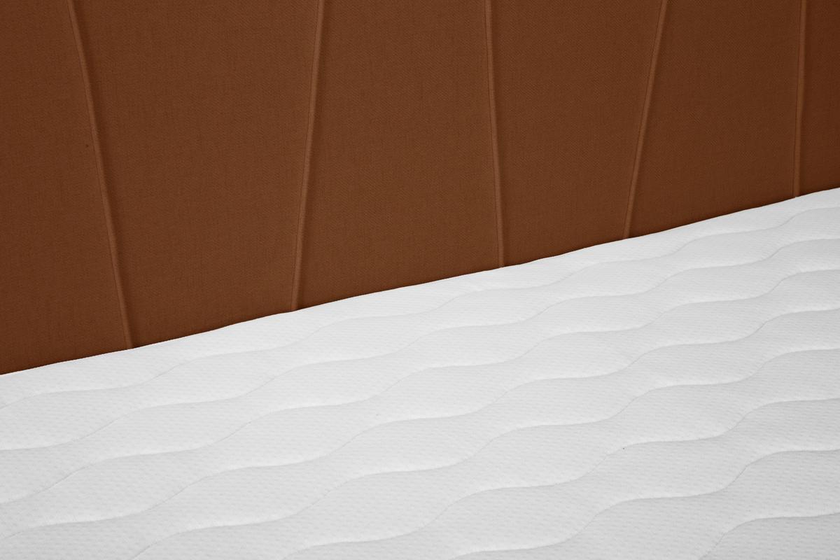 Boxspringbett Wels Terracotta 140x200 cm inkl. Topper - Terracotta/Schwarz, MODERN, Textil (140/200cm) - MID.YOU