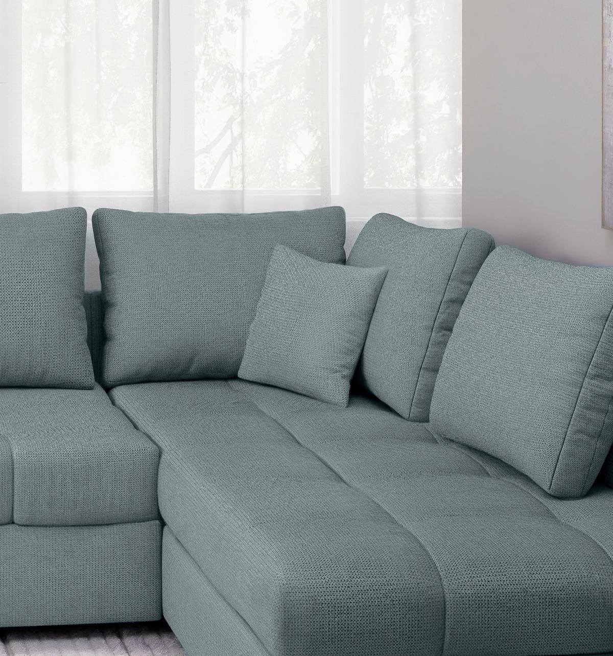 Eckschlafsofa Alvito Mintgrün S: 298x202 Cm - Schwarz/Mintgrün, MODERN, Textil (298/202cm) - MID.YOU