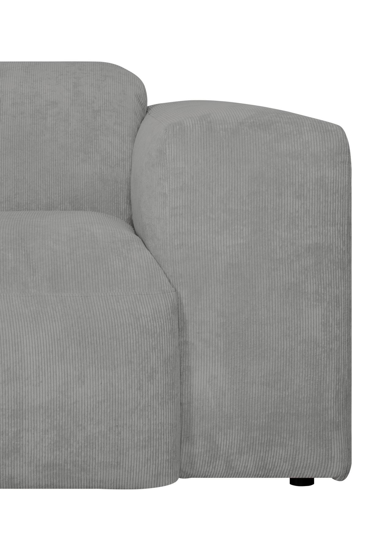 Ecksofa Hannah Hellgrau 170x343 cm - Hellgrau/Schwarz, Design, Textil (170/343cm) - MID.YOU