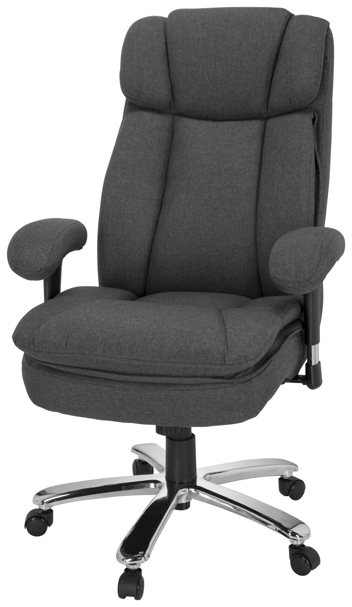 Chefsessel Builder Xxl I Dunkelgrau - Dunkelgrau/Silberfarben, MODERN, Kunststoff/Textil (76/123/81cm) - MID.YOU