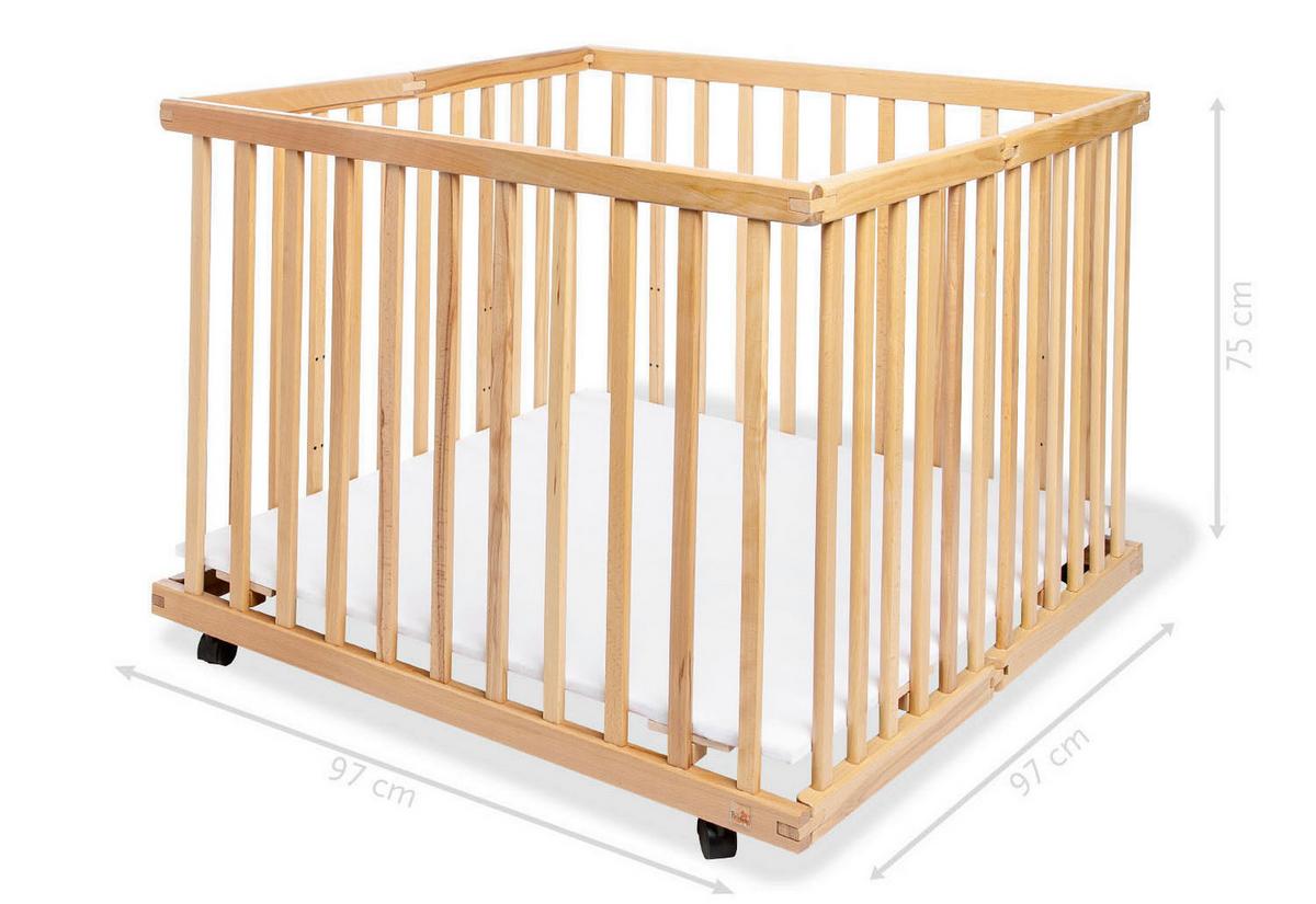 Laufgitter 162361 Levin - Buchefarben, Basics, Holz (97/97/75cm) - Pinolino