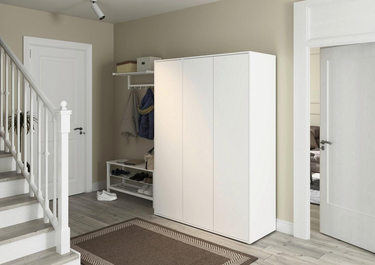 Drehtürenschrank Nabila Weiß B: 140 cm - Weiß, MODERN, Holzwerkstoff (140/194/53cm) - Rauch Möbel