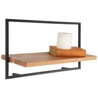 NÁSTĚNNÝ REGÁL ALIA -SB- - černá/barvy akácie, Moderní, kov/dřevo (65/35/25cm) - Mömax