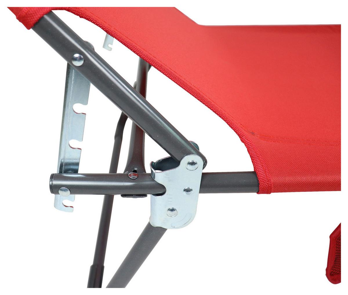 Gartenliege Bindox L Rot B: 55 cm - Rot, MODERN, Kunststoff/Textil (55/24/185cm) - Ambia Garden