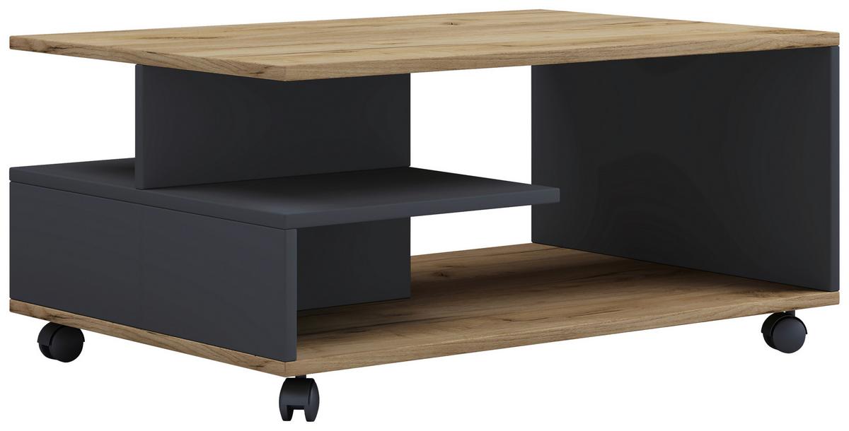 Couchtisch Stango Anthrazit Honigeiche Dekor - Honigeiche/Anthrazit, Design, Holzwerkstoff/Kunststoff (80/50/41cm) - MID.YOU