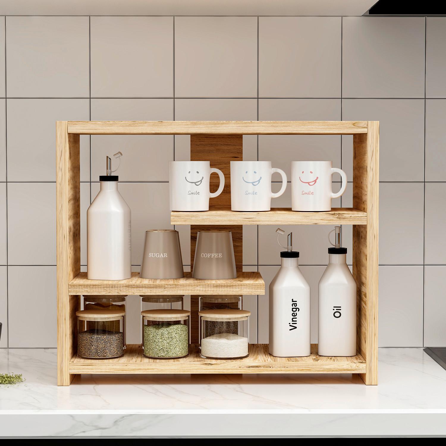 Wandregal Gupse Kieferfarben B: 49 Cm - Kieferfarben, Design, Holzwerkstoff (49/40/21cm) - Livetastic